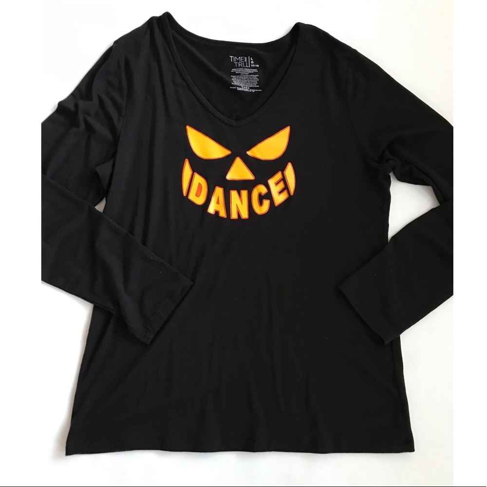 Time and Tru Women’s Long Sleeve Halloween Tee  Large